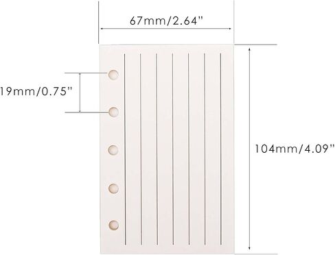 Mogoostry A8 5-Hole Punched Refill Paper, 3 Pack A8 Size Mini Binder Filler Paper, Lined Grid Blank Paper Planner Refills Loose Leaf Paper Inserts, 40 Sheets Per Pack, Total 120 Sheets in Kuwait