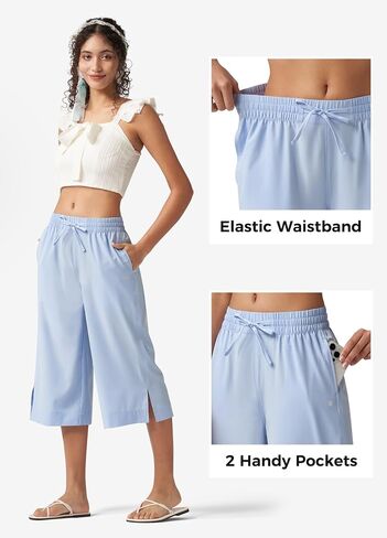 Willit Women's Swim Capris Pants Wide Leg Beach Board السباحة السباحة السريعة الجافة خفيفة الوزن UPF50+ in Kuwait
