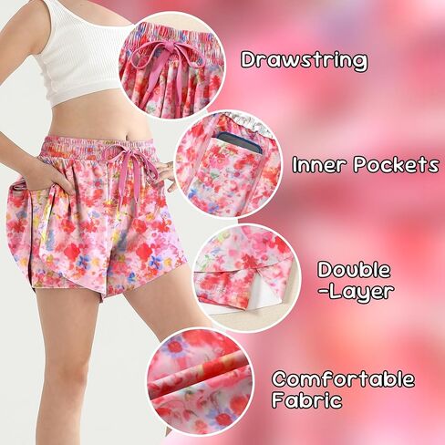 الفتيات Skorts Flowy Butterfly Shorts SPANDEX 2 في 1 مع تنورة جيب للأطفال التنس ، الرياضية ، الجري من 5 إلى 13 سنة in Kuwait