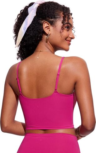 CRZ YOGA Womens Scoop Neck Bikini Tops U Back Longline Swimsuit Adjustable Spaghetti Straps Bathing Suit Crop Tankini in Saudi Arabia