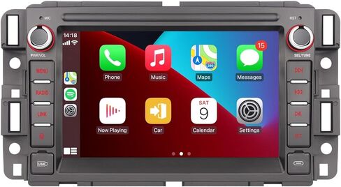 ستيريو سيارة LXKLSZ متوافق مع Carplay اللاسلكي/Android Auto متوافق مع GMC Sierra Yukon Chevy Silverado Buick مع شاشة IPS تعمل باللمس/بلوتوث/وصلة مرآة/FM/AM/USB in Kuwait