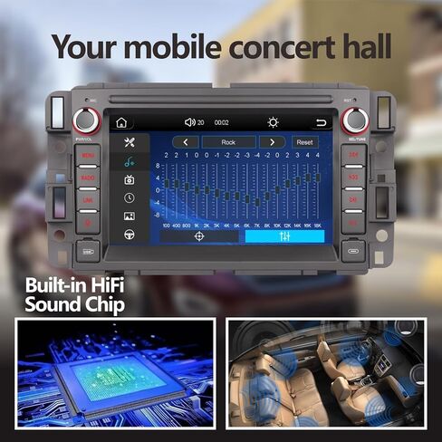 ستيريو سيارة LXKLSZ متوافق مع Carplay اللاسلكي/Android Auto متوافق مع GMC Sierra Yukon Chevy Silverado Buick مع شاشة IPS تعمل باللمس/بلوتوث/وصلة مرآة/FM/AM/USB in Kuwait