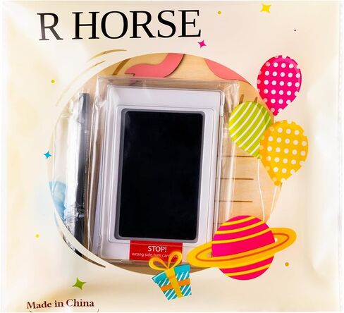 علامة إعلان ميلاد R Horse Baby - علامة ولادة من الخشبية ثلاثية الأبعاد مع قلم العلامة ليد الطفل وآثار أقدام ، علامة إعلان اسم Coquette White Bow Nameborn مع وسادة Ink for للجنسين استحمام الطفل in Kuwait