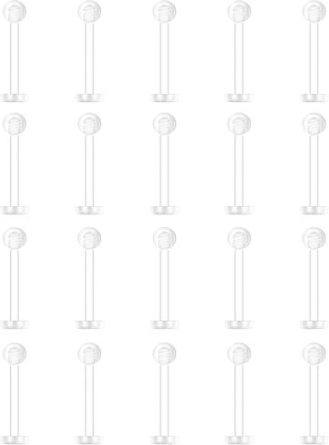 Clear Piercing Retainers Earrings Plastic Earrings for Sports Belly Rings Septum Eyebrow Lip Cartilage Tragus Earring Lip Rings Labret Retainers for Work Surgery in Kuwait