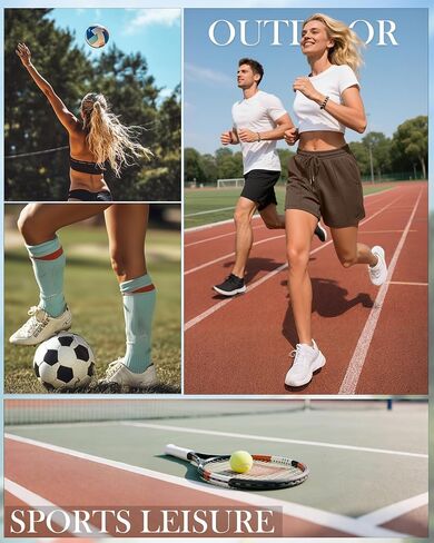 Neer 3 Pack Women's Sweat Shorts, Casual Drawstring Athletic Shorts Summer Lounge Loose Solid Active Short Pants with Pockets in Saudi Arabia