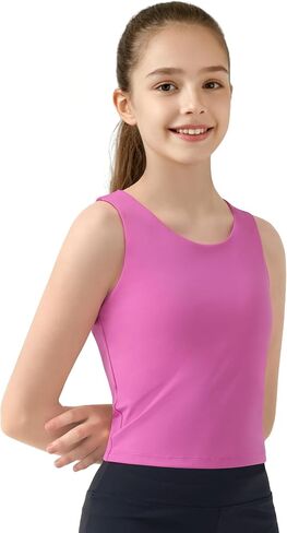 JOCMIC Girls Tank Tops Athletic Shirts Double-Lined Racerback Workout Tops High Elasticity for Gymnastics Yoga in Saudi Arabia