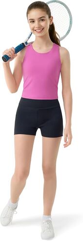JOCMIC Girls Tank Tops Athletic Shirts Double-Lined Racerback Workout Tops High Elasticity for Gymnastics Yoga in Saudi Arabia