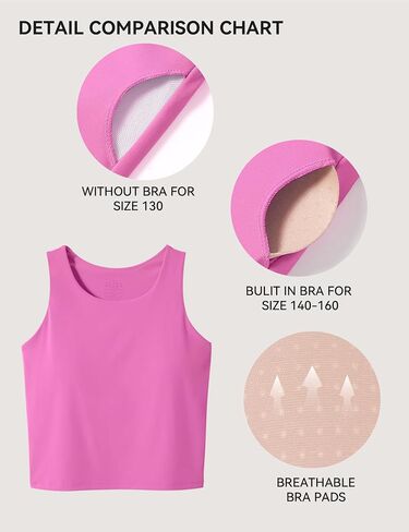 JOCMIC Girls Tank Tops Athletic Shirts Double-Lined Racerback Workout Tops High Elasticity for Gymnastics Yoga in Saudi Arabia