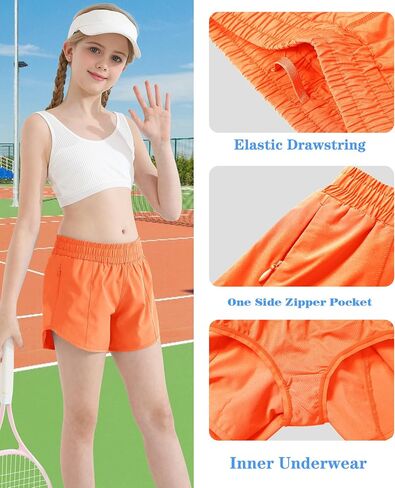 شورتات رياضية Documo Girl مع جيوب Zipper Zipper Quaret in Kuwait