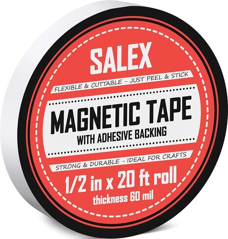 Magnetic Tape with Adhesive Backing 2 Inch Wide - Thick 60 mil Magnet Tape Roll to Make Sticky Magnet Strips, Strong Squares, Dots, Flexible Sheets, Cutting Own Fridge Magnets, Crafts in Kuwait