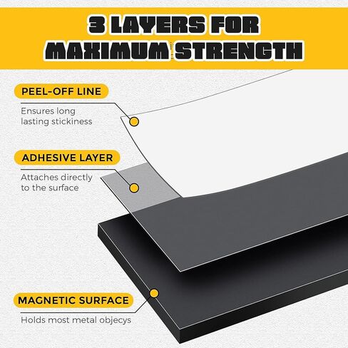 Magnetic Tape with Adhesive Backing 2 Inch Wide - Thick 60 mil Magnet Tape Roll to Make Sticky Magnet Strips, Strong Squares, Dots, Flexible Sheets, Cutting Own Fridge Magnets, Crafts in Kuwait