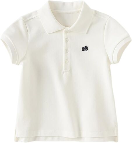 DAVE&BELLA Girls Short Sleeve Golf Polo Shirts Quick Dry Athletic Tops Tennis Shirts Girl School Uniform Tops for Aged 1-8 in Kuwait