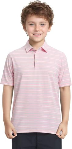 M Maelreg Boys Polo Shirt Shirt Shirt Sleeve Performance Moisture Wicking Dry Fit Fit Drical Dranged Scall in Kuwait