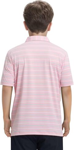 M Maelreg Boys Polo Shirt Shirt Shirt Sleeve Performance Moisture Wicking Dry Fit Fit Drical Dranged Scall in Kuwait