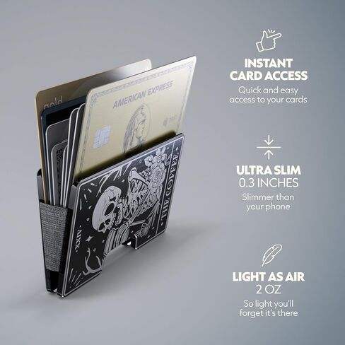 Engraved Aluminum Wallet for Men - Slim Money Clip & Card Holder with Engraved Finish. Enhanced RFID Blocking, Compact, Unique & Minimalist Wallets in Saudi Arabia