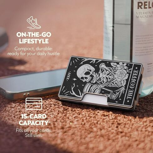 Engraved Aluminum Wallet for Men - Slim Money Clip & Card Holder with Engraved Finish. Enhanced RFID Blocking, Compact, Unique & Minimalist Wallets in Saudi Arabia