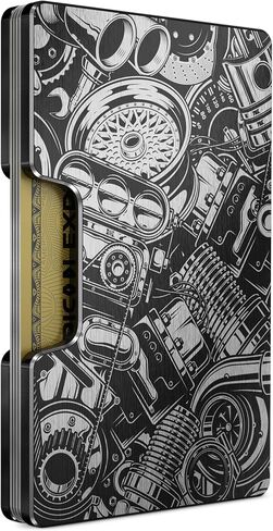 Engraved Aluminum Wallet for Men - Slim Money Clip & Card Holder with Engraved Finish. Enhanced RFID Blocking, Compact, Unique & Minimalist Wallets in Saudi Arabia