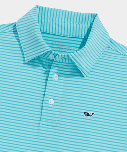 vineyard vines Boys' Bradley Stripe Sankaty Performance Polo in Saudi Arabia