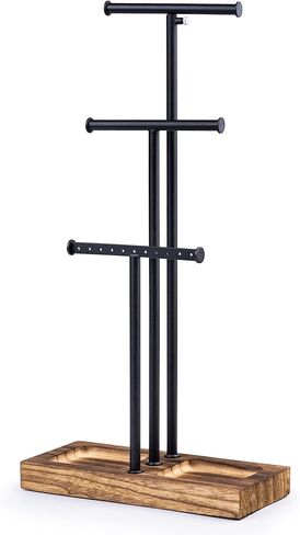 حامل منظم مجوهرات الحب ، حامل قلادة كبير 5 مستويات مع قاعدة خشبية ، وشجرة حامل المجوهر in Kuwait