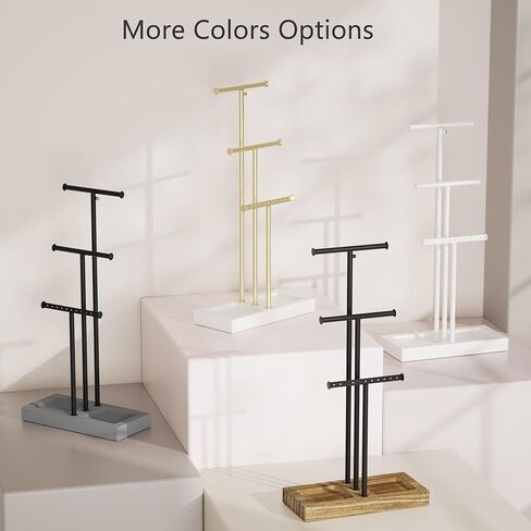 حامل منظم مجوهرات الحب ، حامل قلادة كبير 5 مستويات مع قاعدة خشبية ، وشجرة حامل المجوهر in Kuwait