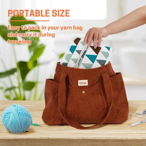 علبة خطاف الكروشيه ، حقيبة لفة خطاف الكروشيه ، حامل حقيبة لفة قابلة للطي منظم حاكمة حاكمة الحاكمة لمختلف إبر الكروشيه وملحقات الحياكة in Kuwait