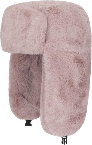Womens Faux Fur Fuzzy Trapper Hat Winter Ear Flap Trooper Aviator Hat Hunting Hat Cap in Kuwait