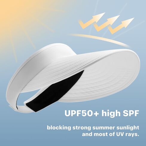WANDER Sun Visor Hats for Women Wide Brim UV Protection Adjustable Large Golf Beach Cap Packable Travel Sport Visor in Saudi Arabia