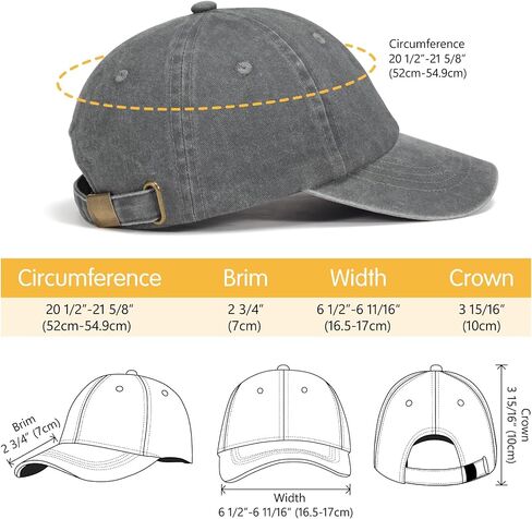 Kids Baseball Cap-Adjustable Vintage Washed Cotton Golf Hat for Boys & Girls in Kuwait