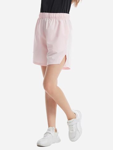 4 Pack Girls Athletic Shorts,Girls Basketball Shorts,Kids Workout Soccer Short for Girl with Drawstring & Pockets in Kuwait