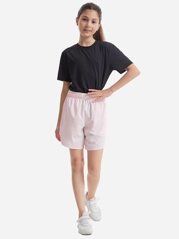 4 Pack Girls Athletic Shorts,Girls Basketball Shorts,Kids Workout Soccer Short for Girl with Drawstring & Pockets in Kuwait