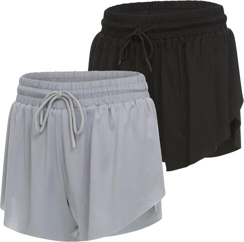 Ultra Performance Girl's Butterfly Short's 2 Pack Girls Athletic Short Basketball Soccer Flowy Active Shorts for Girls in Saudi Arabia