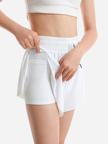 3 Packs Girls Butterfly Shorts 2 in 1 Girls Athletic Shorts Youth Flowy Shorts for Active, Running,Basketball in Saudi Arabia