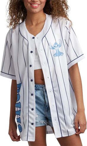 Disney Womens Baseball Jersey - Mickey Mouse Lightning McQueen Marie, Lilo and Stitch Womens Baseball Shirt (Sizes: S-XL) in Saudi Arabia