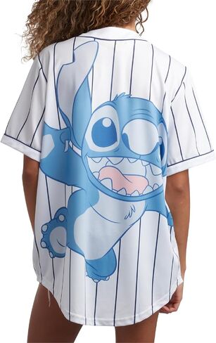 Disney Womens Baseball Jersey - Mickey Mouse Lightning McQueen Marie, Lilo and Stitch Womens Baseball Shirt (Sizes: S-XL) in Saudi Arabia