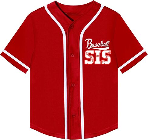 Girls Baseball Sister Jerseys Toddler Baseball Sisters Shirt Birthday Funny Cute V-Neck Short Sleeves Sport Tee in Saudi Arabia