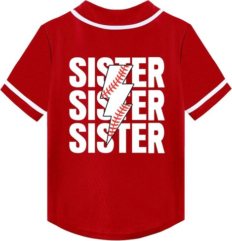 Girls Baseball Sister Jerseys Toddler Baseball Sisters Shirt Birthday Funny Cute V-Neck Short Sleeves Sport Tee in Saudi Arabia