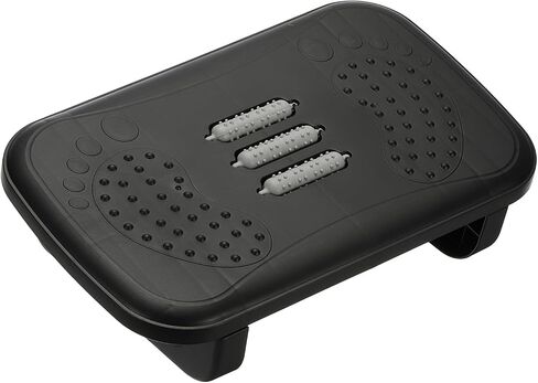 PATIKIL Foot Rest Swingable Stools Leg Rest Footrest with Roller Massager for Under Desk at Work Under Office Desk Chair Computer Gaming, Black/Gray in Kuwait