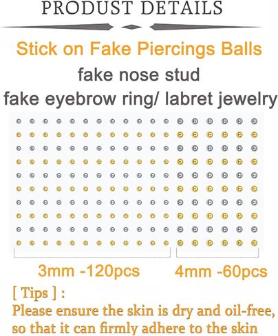 MODRSA Fake Nose Stud Fake Nose Ring Stud Fake Nose Piercing Fake Lip Ring Fake Earrings Stud Silver Gold Fake Cartilage Helix Earring Clip on Earring Hoop Fake Eyebrow Ring Fake Bridge Piercing in Saudi Arabia