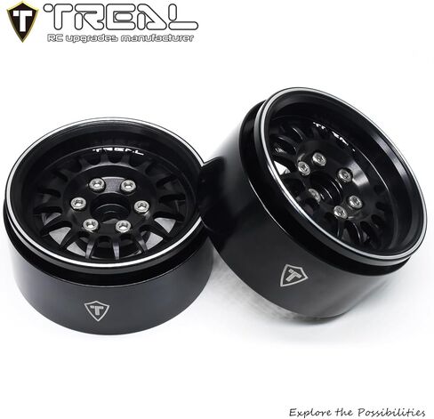 TREAL 1.9 Beadlock Wheel Rims Heavy Duty Multi Spoke CNC 1.9 Inch Wheels(4P) for 1:10 RC Crawler TRX-4 SCX10 III SCX10 PRO SCX10 II -Type N(Bronze) in Kuwait