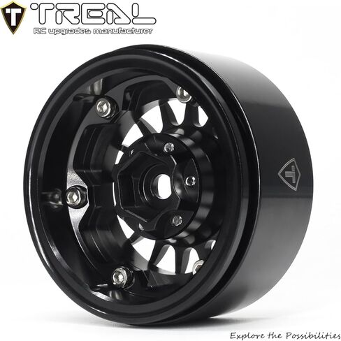 TREAL 1.9 Beadlock Wheel Rims Heavy Duty Multi Spoke CNC 1.9 Inch Wheels(4P) for 1:10 RC Crawler TRX-4 SCX10 III SCX10 PRO SCX10 II -Type N(Bronze) in Kuwait