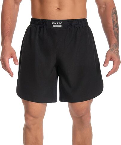MMA Shorts Men - No GI BJJ Shorts for Muay Thai ، الملاكمة ، القتال ， التدريب على المصارعة والتدريب القتالي in Kuwait