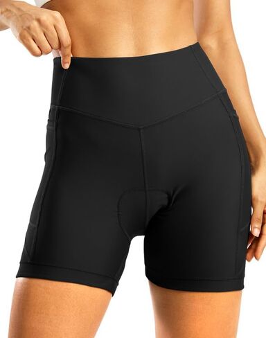 Bikewa Women's 4D Padded Bike Shorts High Waist Cycling Underwear for Women Road Bicycle Biking Shorts with Zipper Pockets in Kuwait