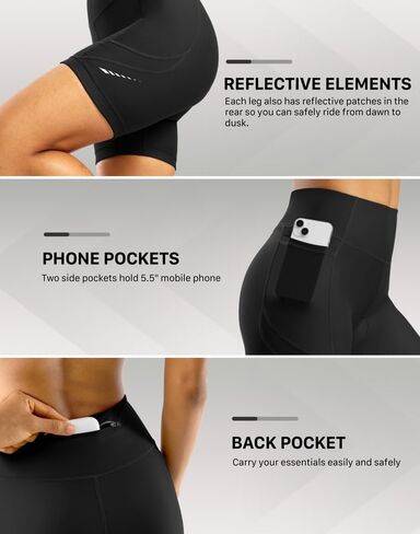 Bikewa Women's 4D Padded Bike Shorts High Waist Cycling Underwear for Women Road Bicycle Biking Shorts with Zipper Pockets in Kuwait