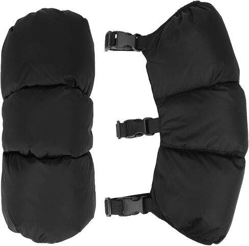 1 Pair Winter Cycling Knee Pads Fleece Lined Knee Warmers Cold-Proof Skiing Knee Wraps Adjustable Outdoor Knee Braces Unisex Waterproof Thickened Knee Warmers for Extreme Cold in Saudi Arabia