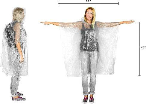 Lingito 20 Pack of Family Rain Ponchos | Disposable Emergency Ponchos | Perfect for Camping, Hiking & Travel in Kuwait