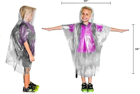 Lingito 20 Pack of Family Rain Ponchos | Disposable Emergency Ponchos | Perfect for Camping, Hiking & Travel in Kuwait
