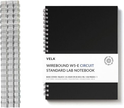 W5 Wirebound Lab Notebook ، 8.5 × 11 في (21.5 × 28 سم) ، 128 صفحة ، حلقة مزدوجة الأسلاك ، ورقة ثقيلة 70 رطل (حزمة واحدة ، شبكة دقة/محكم) in Kuwait