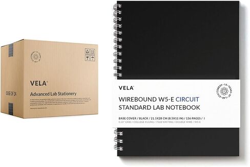 W5 Wirebound Lab Notebook ، 8.5 × 11 في (21.5 × 28 سم) ، 128 صفحة ، حلقة مزدوجة الأسلاك ، ورقة ثقيلة 70 رطل (حزمة واحدة ، شبكة دقة/محكم) in Kuwait