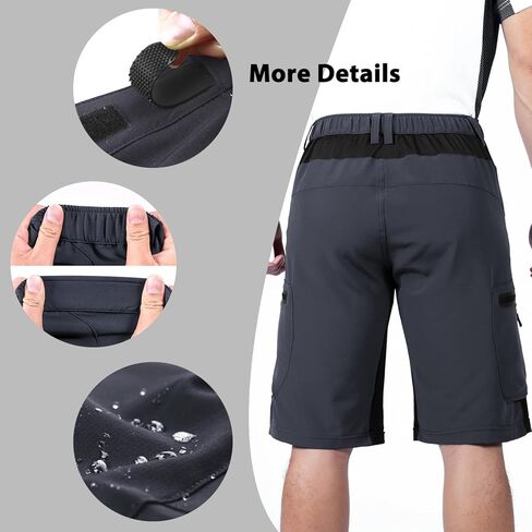 Ally Mens Mountain Bike Shorts 4D Padded Baggy Bicycle Cycling Biking Bike Shorts Lightweight Loose-fit in Kuwait