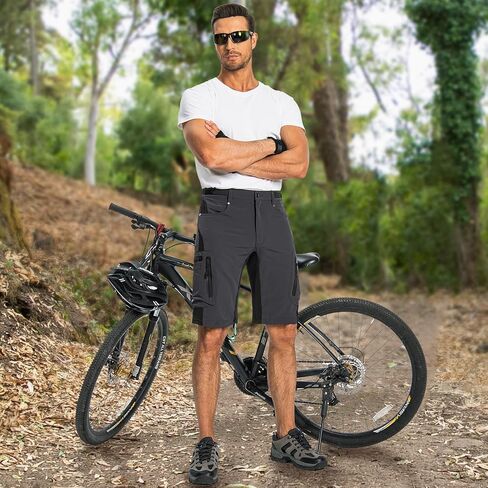 Ally Mens Mountain Bike Shorts 4D Padded Baggy Bicycle Cycling Biking Bike Shorts Lightweight Loose-fit in Kuwait